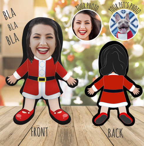 Girl Santa | Custom Photo Pillow