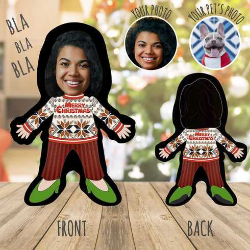 Ugly Christmas Sweater 1 | Custom Photo Pillow