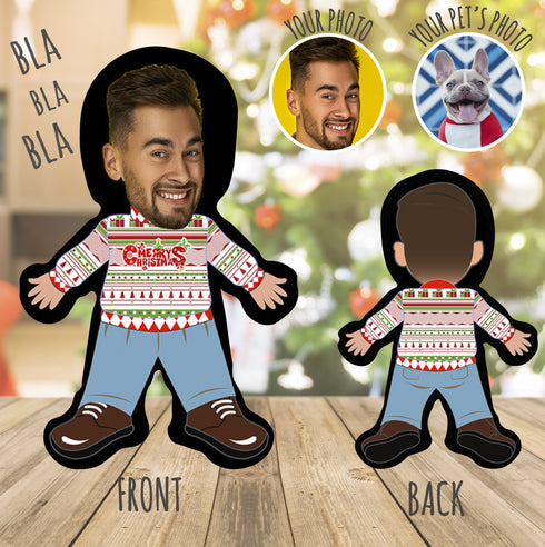 Ugly Christmas Sweater 2 | Custom Photo Pillow